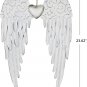 Antique Hanging Metal Angel with Heart Decorative Angel Wings Wall Sculpture...
