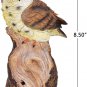 Resin Garden Statue 8.5" H Small Owl Bird withSound Owl Ornaments Decor Set of 2