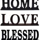 Rustic Wood Home Sign for Home Decor Set of 3, Decorative Wooden Cutout Word Dec