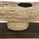 Nautical Wooden Pillar Candlestick Holder