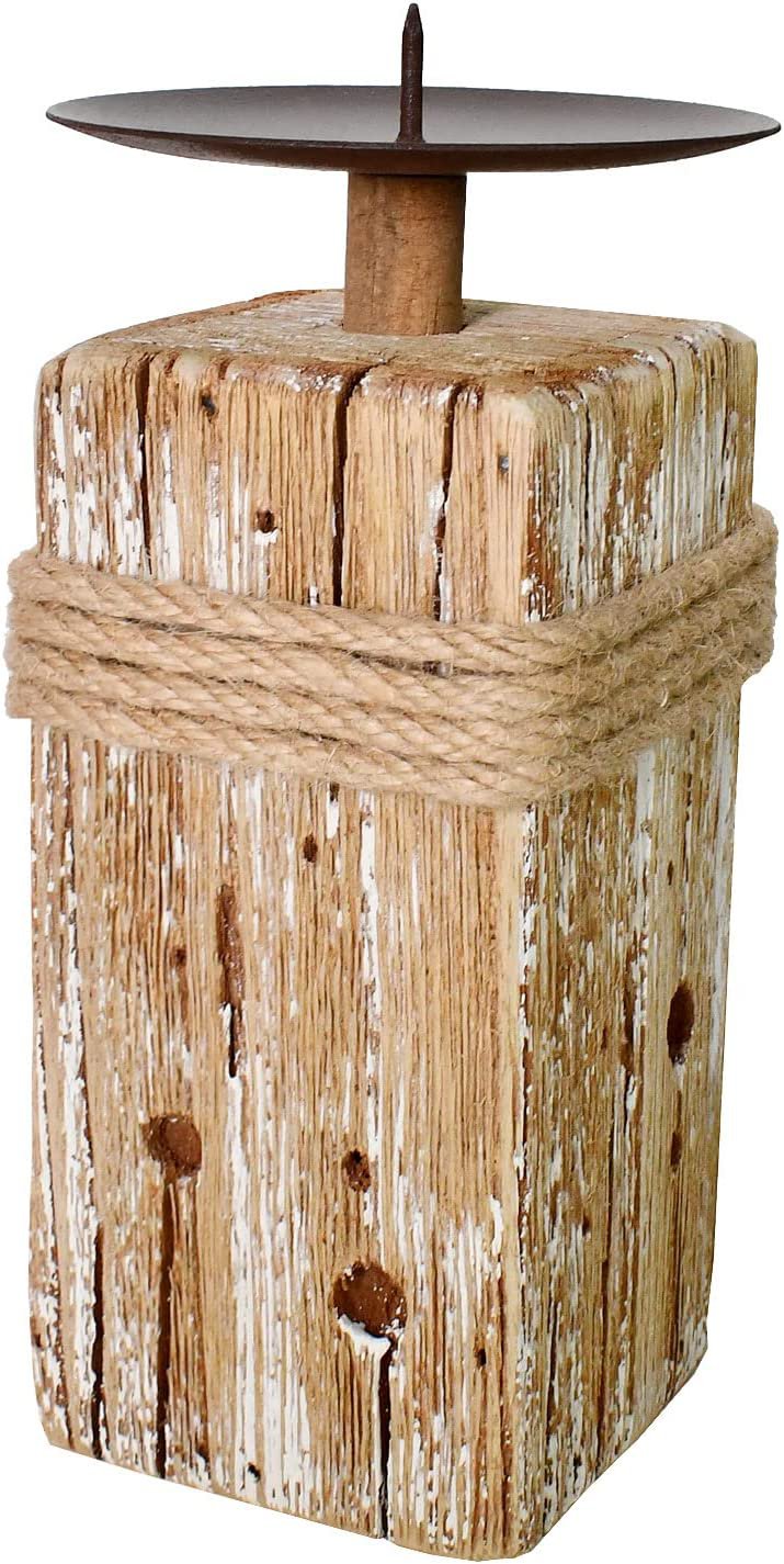 Rustic Wood Candle Holders Stand for Pillar Candles Display Wooden Candlestick Holder