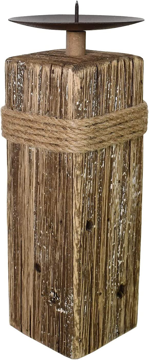 Rustic Wood Candle Holders Stand for Pillar Candles Display Wooden Candlestick Holder