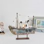 Wooden Sailboat Decorations Nautical Sail Boats Model Decoration with Lights