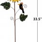 33.5" Metal Sunflowers Garden Stakes Decor Plant Sticks Spring Multicolor Yard Art