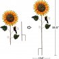 33.5" Metal Sunflowers Garden Stakes Decor Plant Sticks Spring Multicolor Yard Art