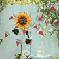 33.5" Metal Sunflowers Garden Stakes Decor Plant Sticks Spring Multicolor Yard Art