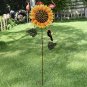 33.5" Metal Sunflowers Garden Stakes Decor Plant Sticks Spring Multicolor Yard Art