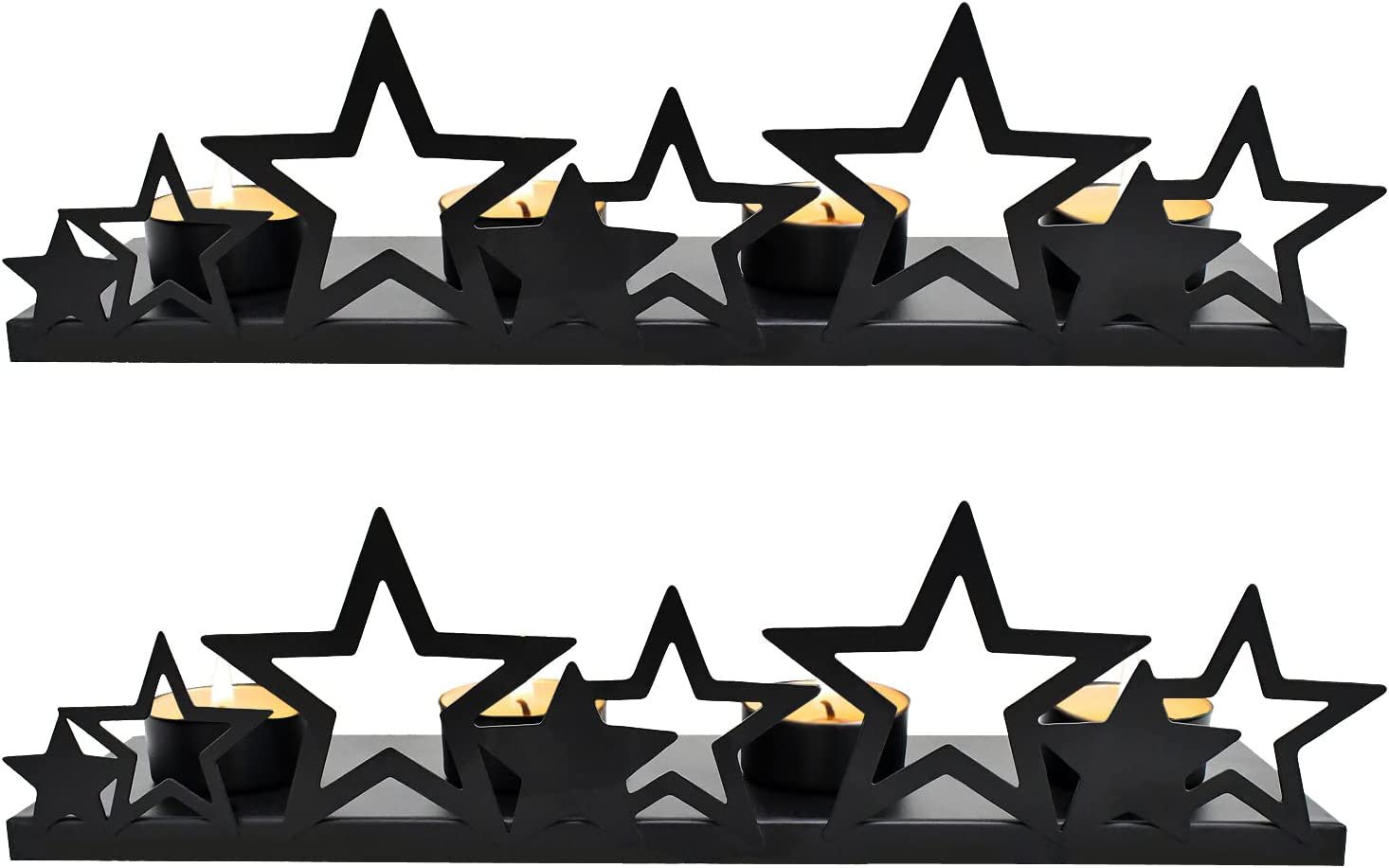 Patriotic Tea Light Candle Holders 4 Hole for Votive Candles Set of 2