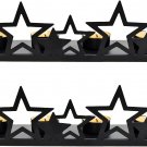 Patriotic Tea Light Candle Holders 4 Hole for Votive Candles Set of 2