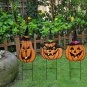 4set Halloween Garden Decorations, Metal Jack-O-Lantern Stakes