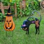 4set Halloween Garden Decorations, Metal Jack-O-Lantern Stakes
