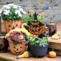 4set Halloween Garden Decorations, Metal Jack-O-Lantern Stakes