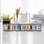 Wood WORDS SIGN Table Top Decor Rustic Wooden Cutout Block Letter Sign Folding