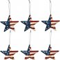 Metal American Flag Barn Star Wall Decor Patriotic Hanging Red White Blue 6/set