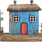 Wood Miniature House Nautical Beach Table Sculptures Home Decor Small Wooden Ho