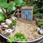 Wood Miniature House Nautical Beach Table Sculptures Home Decor Small Wooden Ho