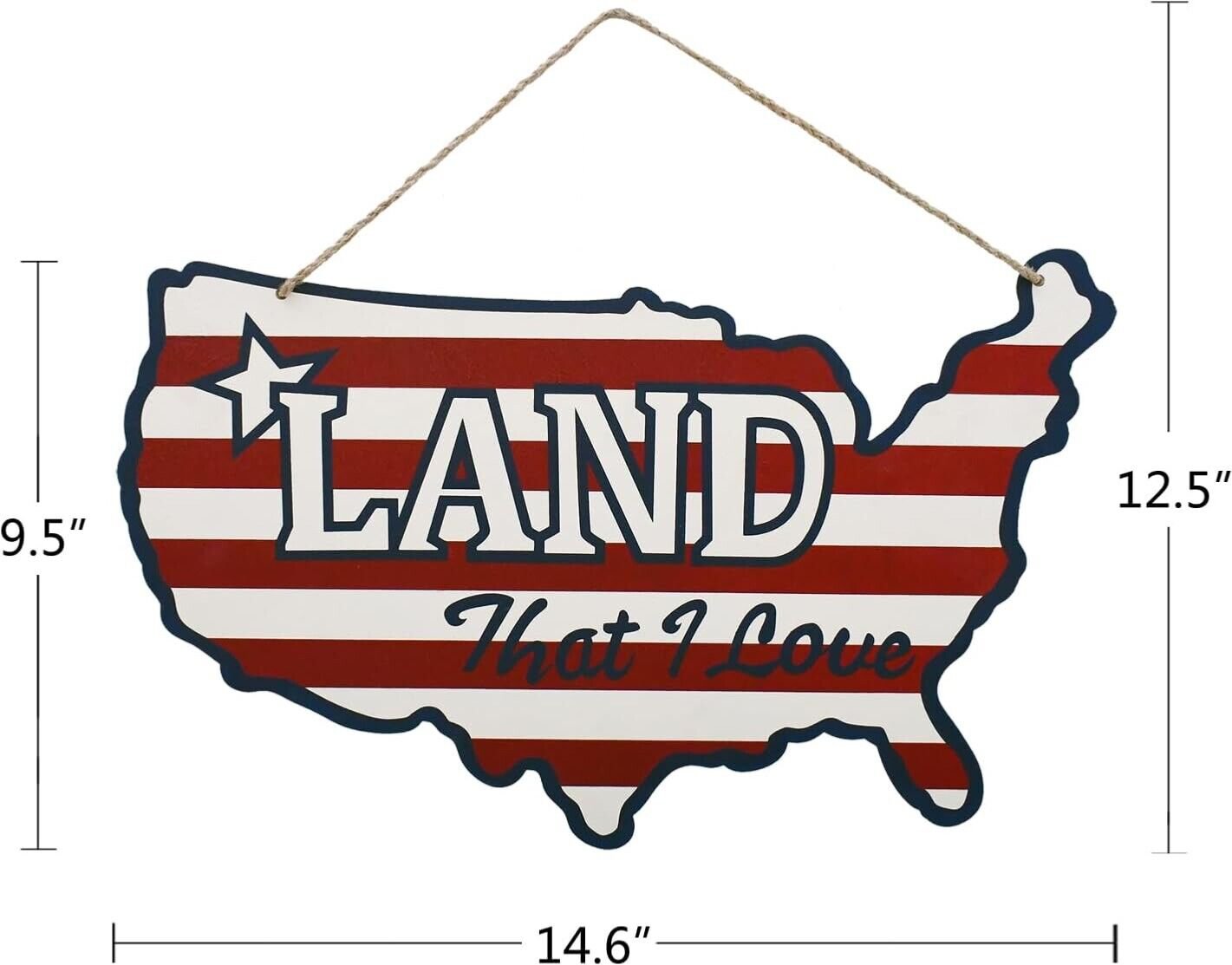 American Flag Wall Decor Patriotic Metal Signs Cutout Wall Hanging USA Flag sign