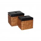 2 Piece Wicker Trunk Set ottoman storage footstool 2 Piece Wicker Trunk Set ottoman storage footstool