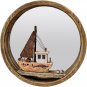 Wooden Beach Wall Hanging Circle Mirror Decor Nautical Wood Boat hanging decor