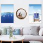 Wooden Beach Wall Hanging Circle Mirror Decor Nautical Wood Boat hanging decor