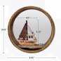 Wooden Beach Wall Hanging Circle Mirror Decor Nautical Wood Boat hanging decor