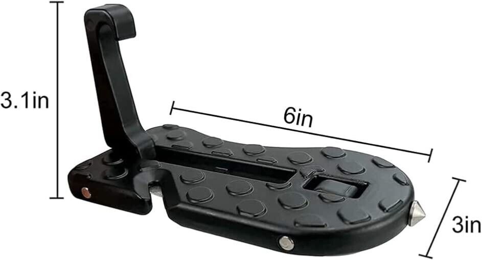 Folding Car Door Steps with Glass Breaker Safety Hammer Multifunctional Door Loc