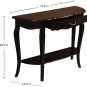 Wood Console Sofa Entry Table with Drawer & Shelf for Living Room Hallway Foyer