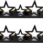 Patriotic Tea Light Candle Holders 4 Hole for Votive Candles Set of 2 Metal Star