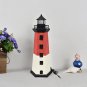 Wood Lighthouse Decor with Light, 16.25"H USB Powered LED Lighthouse Night Light