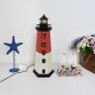 Wood Lighthouse Decor with Light, 16.25"H USB Powered LED Lighthouse Night Light