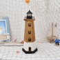 Wood Lighthouse Decor with Light, 16.25"H USB Powered LED Lighthouse Night Light