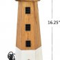 Wood Lighthouse Decor with Light, 16.25"H USB Powered LED Lighthouse Night Light