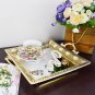 Decorative Mirror Tray Decor for Vanity Bathroom Dresser Metal Jewelry Perfume