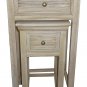 END Table with LOUVERED Accents Drawers Set of 2
