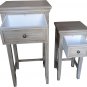 END Table with LOUVERED Accents Drawers Set of 2