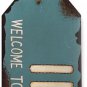 Vintage Metal In Out Business Store Sign Distressed Door Hanger Sign with String