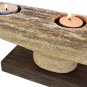Rustic Wood Tea Light Candle Holders Stand Personalized Wooden Votive Tealight H