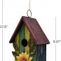 Decorative Wooden Bird House Hand Painted Wood Birdhouse Rustic Hanging Birdhouse Sunflower Wall Art