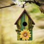 Decorative Wooden Bird House Hand Painted Wood Birdhouse Rustic Hanging Birdhouse Sunflower Wall Art