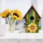 Decorative Wooden Bird House Hand Painted Wood Birdhouse Rustic Hanging Birdhouse Sunflower Wall Art