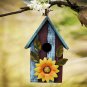 Decorative Wooden Bird House Hand Painted Wood Birdhouse Rustic Hanging Birdhouse Sunflower Wall Art