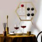 Metal Countertop Wine Rack with Glass Holder - Freestanding Iron Bottle Holder