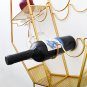 Metal Countertop Wine Rack with Glass Holder - Freestanding Iron Bottle Holder
