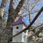 Wooden Bird Houses Outside Decorative Standing Birdhouse Spring for Yard Garden