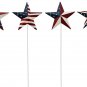 Patriotic Star Garden Stakes Set of 4, 3D Decorative Metal Barn Star Yard Art
