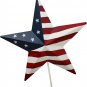 Patriotic Star Garden Stakes Set of 4, 3D Decorative Metal Barn Star Yard Art
