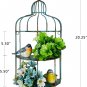 Metal Birdcage Hanging Shelf for Wall,Decorative Wall Display Shelves 2 Tiers