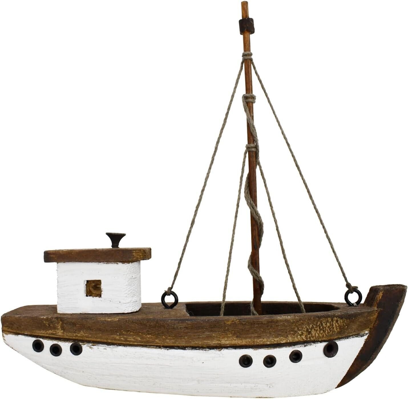 Wooden Sailboat Decorations Nautical Sail Boats Model Decor Table Top Beach Coas