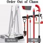 Broom Mop Holder Wall Mounted Metal Organizer With 3 Racks and 4 Hooks hanger
