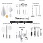 Broom Mop Holder Wall Mounted Metal Organizer With 3 Racks and 4 Hooks hanger